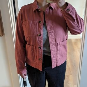 Madewell chore jacket (rose color) (size M)